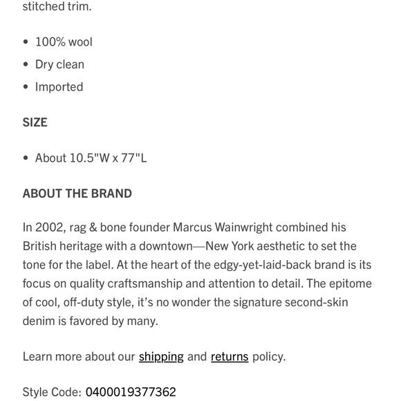 Rag & Bone Ingrid Scarf NWT - Picture 3 of 3